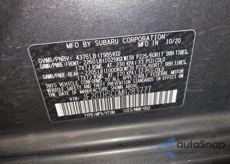 2021 Subaru Crosstrek Sport from USA, damaged, VIN JF2GTHSC0MH283777